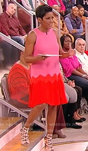 Tamron’s pink and red dress on Tamron Hall Show