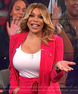 Wendy’s pink blazer and pants on The Wendy Williams Show