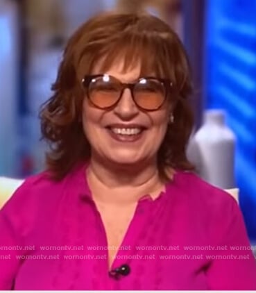 Joy’s pink scalloped neck blouse on The View