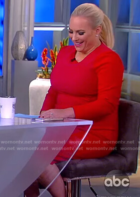 Meghan’s pink and red sheath dress on The View