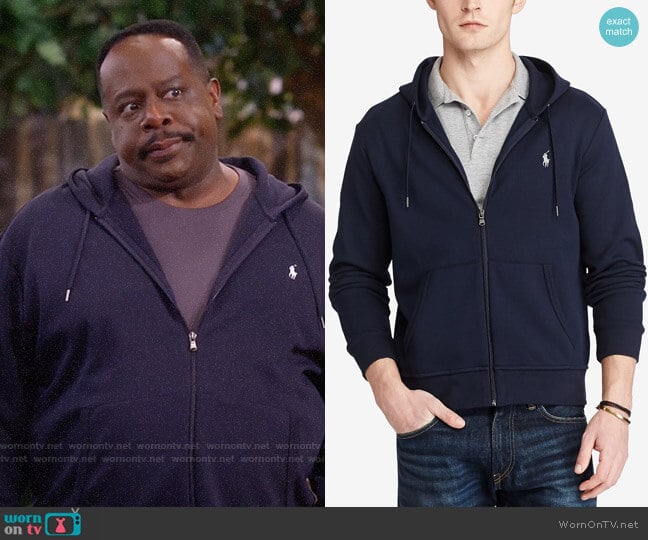 Polo Ralph Lauren Double Knit Full Zip Hoodie worn by Calvin (Cedric The Entertainer) on The Neighborhood