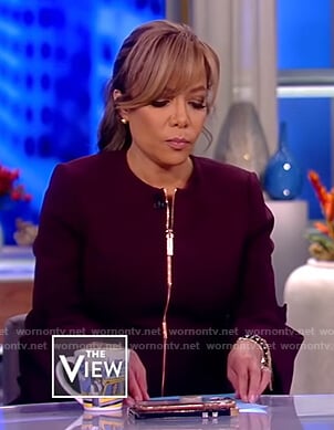 Sunny’s purple peplum jacket on The View