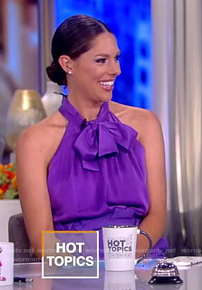 Abby’s purple tie halter top on The View