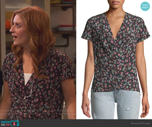 Shields Floral Top by Rag & Bone worn by Chelsea Grayson (Anneliese van der Pol) on Ravens Home