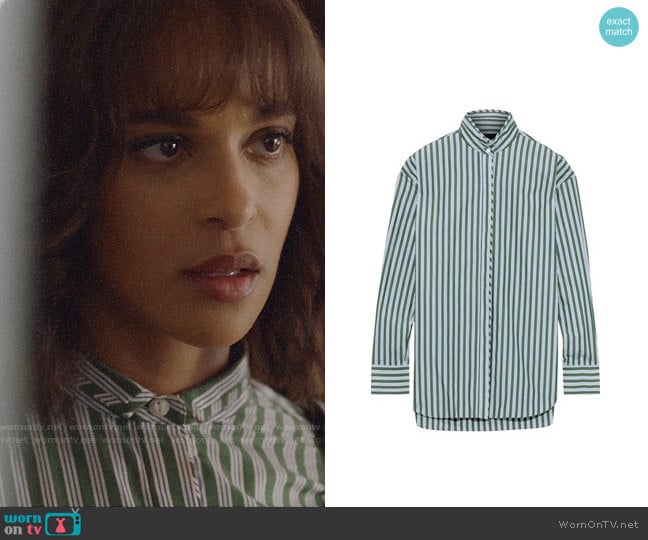 Rag & Bone Audrey Shirt worn by Edie Palmer (Megalyn Echikunwoke) on Almost Family