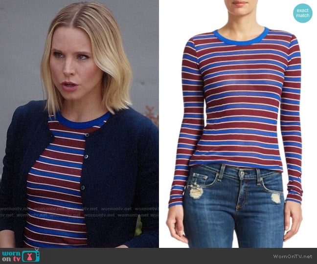 Rag & Bone Avery Striped Top worn by Eleanor Shellstrop (Kristen Bell) on The Good Place