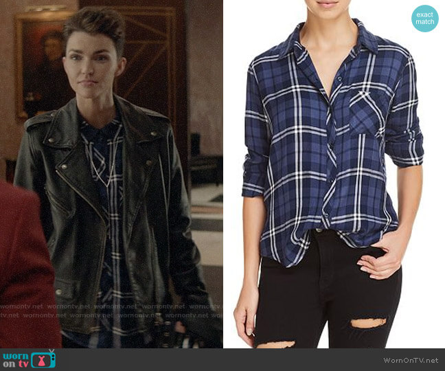 Rails Hunter Shirt in Pacific/White/Silver worn by Kate Kane (Ruby Rose) on Batwoman