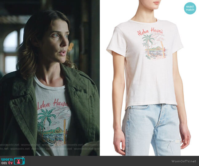 Aloha Graphic Tee by Re/Done worn by Dex Parios (Cobie Smulders) on Stumptown