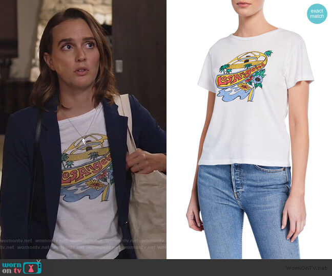 LAX Classic Tee by Re/Done worn by Angie (Leighton Meester) on Single Parents