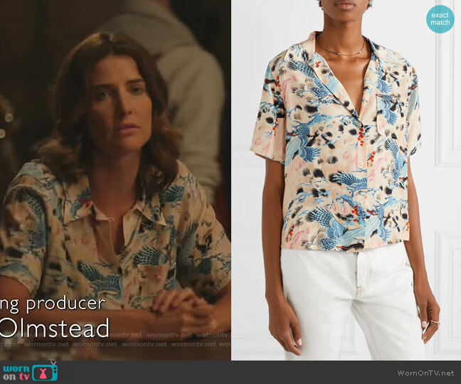 Printed Hawaiian Shirt by Re/Done worn by Dex Parios (Cobie Smulders) on Stumptown