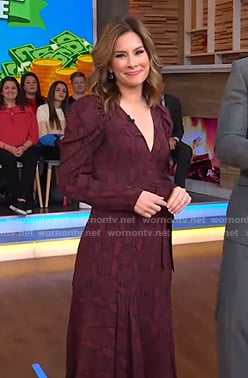 WornOnTV: Rebecca Jarvis’s red snake print dress on Good Morning ...