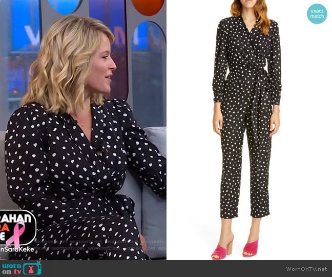 Dot Wrap Jumpsuit by Rebecca Taylor worn by Sara Haines on Good Morning America