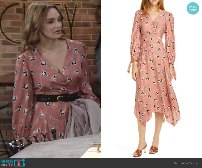 Rebecca Taylor Paintbrush Floral Dress worn by Summer Newman (Hunter King) on The Young and the Restless