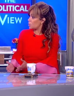 Sunny’s red two-tone dress on The View