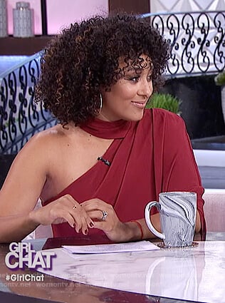 Tamera’s red halter dress on The Real