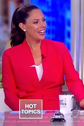 Abby’s pink belted blazer on The View