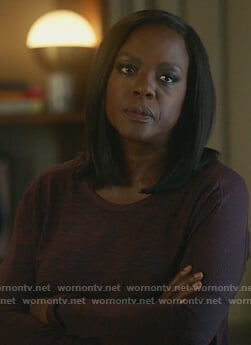 Annalise's red space-dye top on How to Get Away with Murder