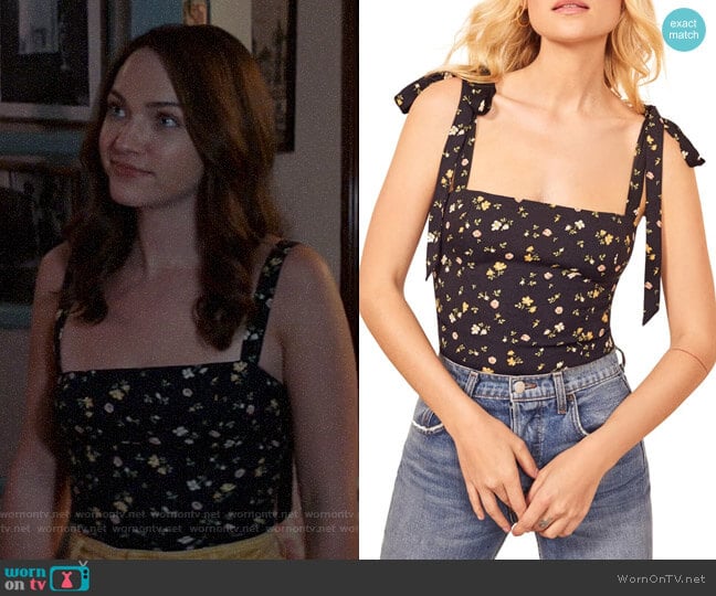 Reformation Ellora Top in Venezia worn by Cara Bloom (Violett Beane) on God Friended Me