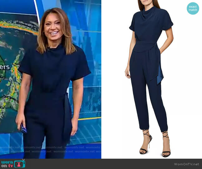 WornOnTV: Ginger’s navy short sleeve jumpsuit on Good Morning America ...