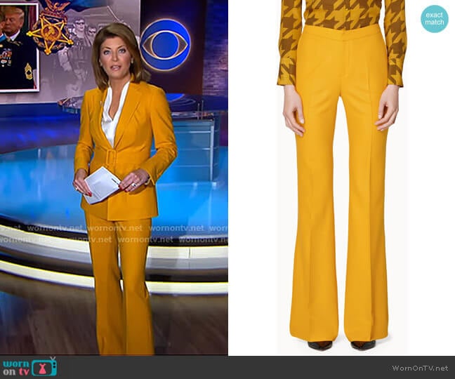 WornOnTV: Norah’s yellow belted suit on CBS Evening News | Norah O ...