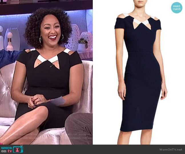 WornOnTV: Tamera’s black cutout sheath dress on The Real | Tamera Mowry ...