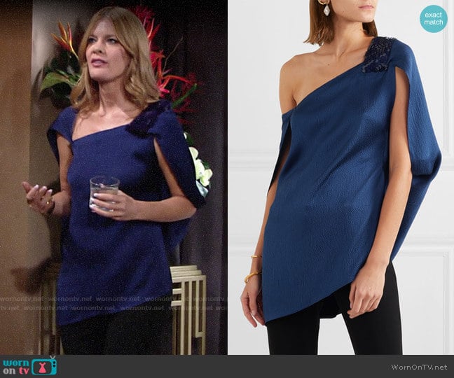 Roland Mouret Heartwall Top worn by Phyllis Summers (Michelle Stafford) on The Young and the Restless