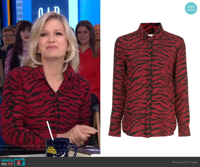 WornOnTV: Diane Sawyer’s red zebra print blouse on Good Morning America ...