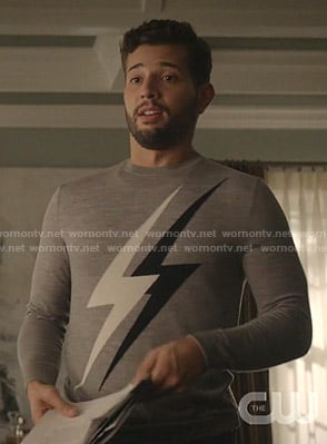 Sam’s grey lightning bolt sweater on Dynasty