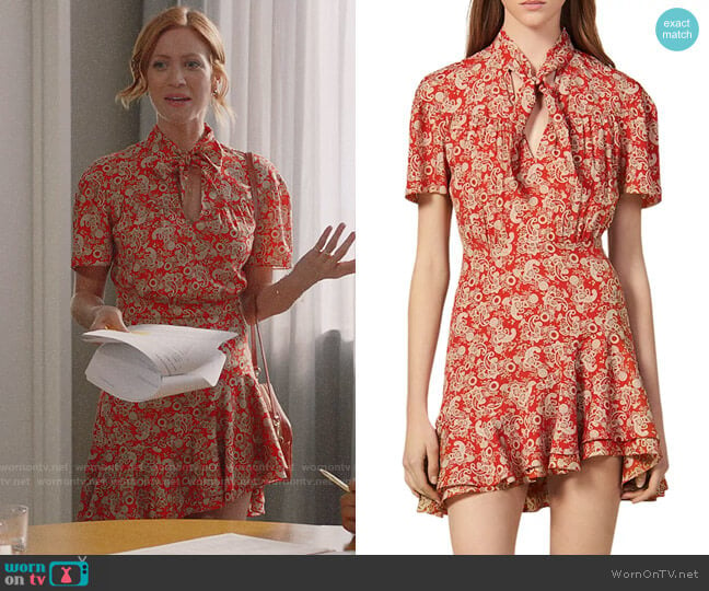 Sandro Lane Paisley Mini Dress worn by Julia Bechley (Brittany Snow) on Almost Family