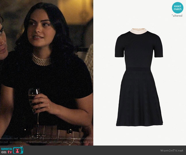 Sandro High Neck Dress worn by Veronica Lodge (Camila Mendes) on Riverdale