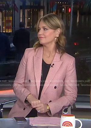 Savannah’s pink checked blazer on Today