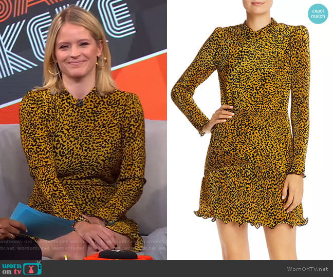 Tovah Pleated Leopard Print Dress by Saylor worn by Sara Haines on Good Morning America