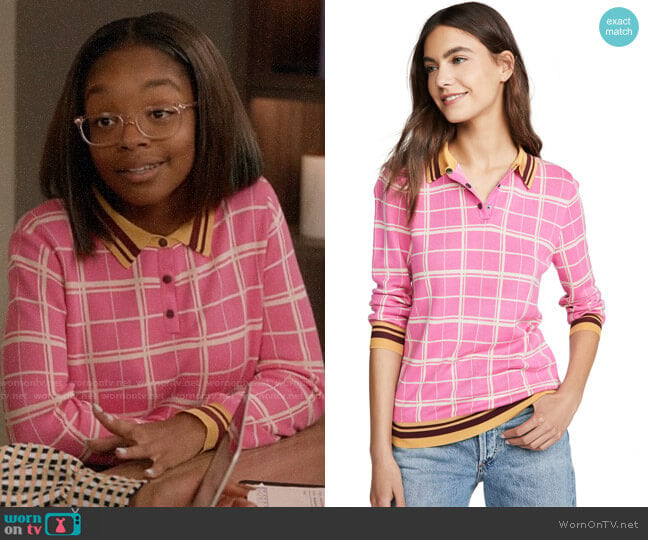 Scotch & Soda Knitted Polo Shirt worn by Diane Johnson (Marsai Martin) on Black-ish