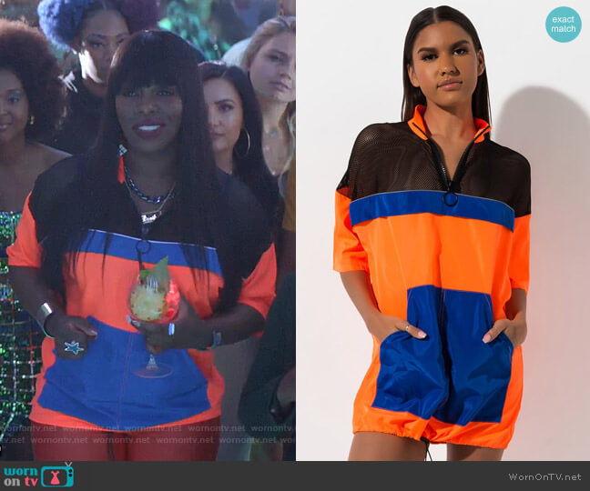 Color Block Mesh Cutout Mini Dress by Akira Label worn by Porsha Taylor (Ta'Rhonda Jones) on Empire