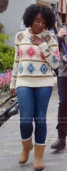 Simone's ski sweater on The Good Place