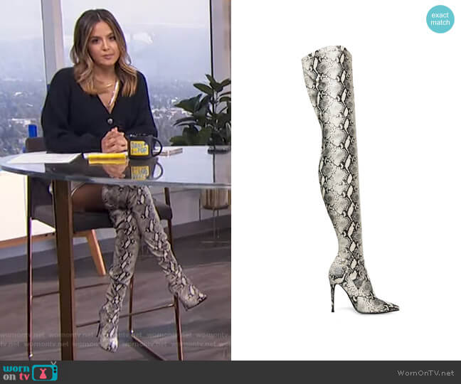 Dominique Over-The-Knee Stretch Boots by Steve Madden worn by Erin Lim  on E! News