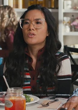 Doris’s striped sweater with buttons on American Housewife