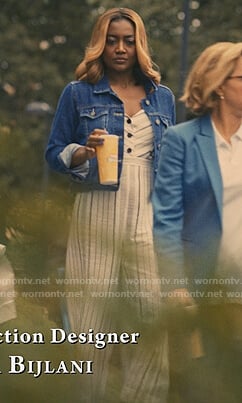 Daisy's stripe linen jumpsuit on Madam Secretary