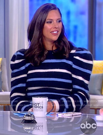 Abby’s striped puff sleeve sweater on The View