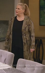 Tammy’s camo print cardigan on Mom