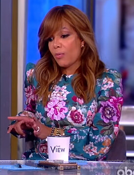 Sunny’s green floral print maxi dress on The View