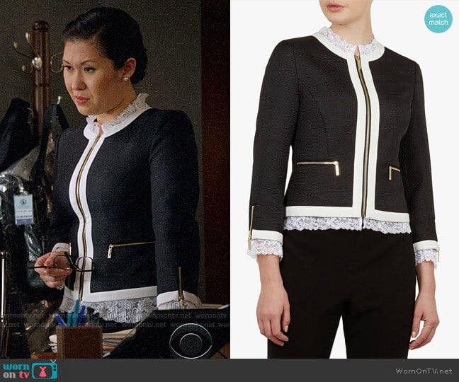 Ted Baker Ennio Jacket worn by Sherri Kansky (Ruthie Ann Miles) on All Rise