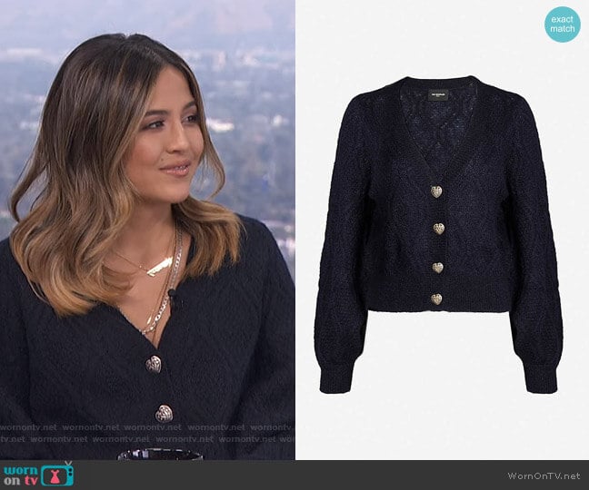 Diamond Chunky-Knitted Cardigan by The Kooples worn by Erin Lim on E! News