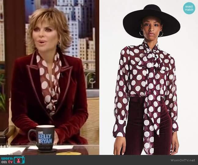 Polka Dot Organza Blouse by Tommy Hilfiger x Zendaya worn by Lisa Rinna on Live with Kelly and Ryan