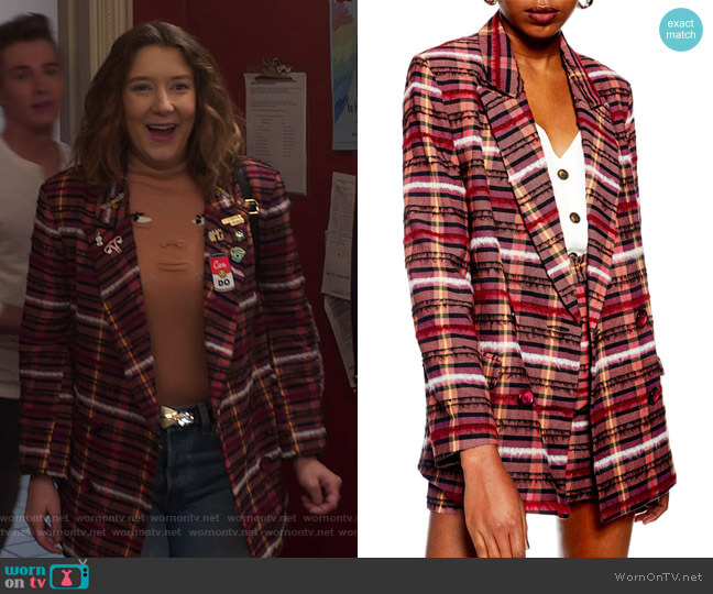 Brushed Check Blazer by Topshop worn by Nonnie Thompson (Kimmy Shields) on Insatiable