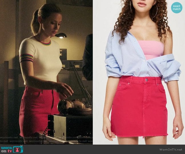 Topshop High Waisted Denim Skirt worn by Betty Cooper (Lili Reinhart) on Riverdale