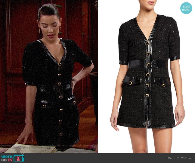 Veronica Beard Simona Dress worn by Steffy Forrester (Jacqueline MacInnes Wood) on The Bold and the Beautiful