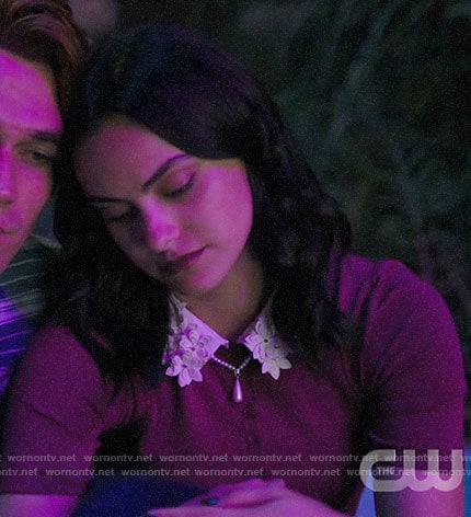 Veronica’s purple sweater with floral collar on Riverdale