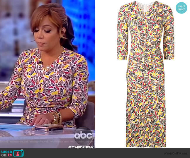 Gathered Star-print Dress by Victoria Beckham worn by Sunny Hostin on The View