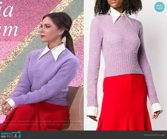 Crew Neck Jumper by Victoria Beckham worn by Victoria Beckham on Today Show